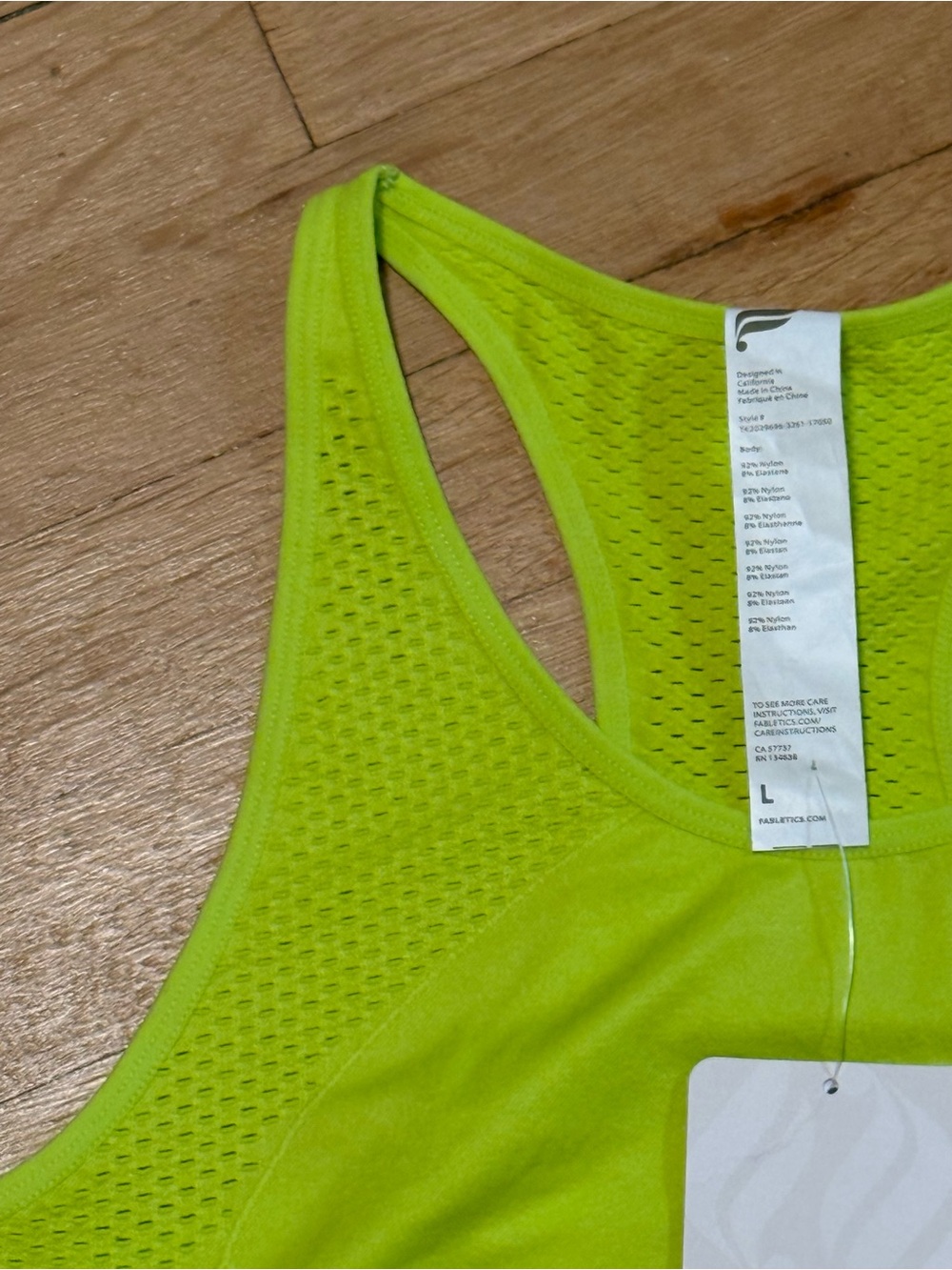 Fabletics Neon Lime Racerback Performance Tank - Picture 2 of 5